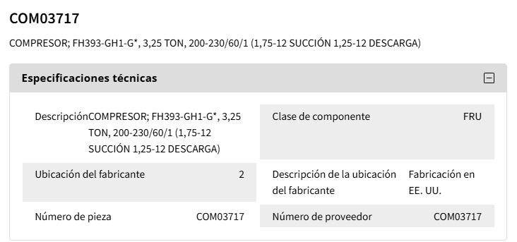 Compresor Hermético Reciprocante para R22 de 3 TR Monofásico - TRANE