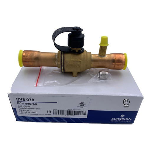 [VBOEMEBVSS078T] Válvula de Bola con pivote 7/8 soldar - (PCN 081070)- Copeland (NUEVO MODELO PARA A2L)